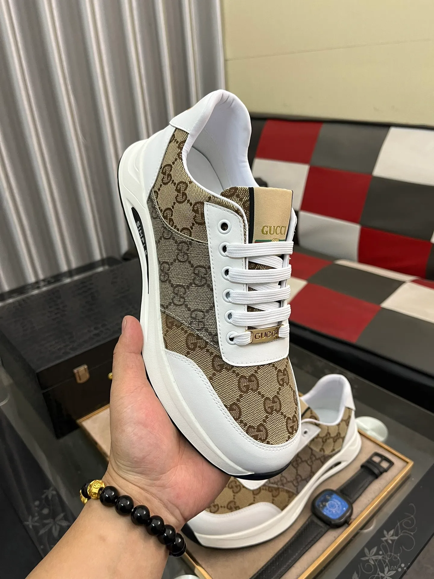 Men's Men's Shoes 💰420 ⌚️⌚️[GUCCI] Gucci men's casual shoes are absolutely popular 🔥The ultimate matching item for trendy men! Irresistible charm of super texture, the main recommendation, the upper is made of high-quality cowhide + breathable fabric, sheepskin feet, wear-resistant rubber sole, noble and elegant! Extremely comfortable🎁🎁You can be as handsome as you want💪 Size: 38-44!